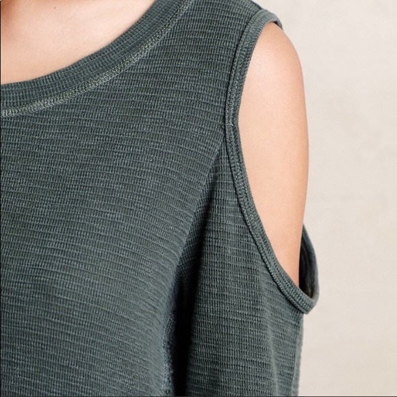 Sol Angles Open Waffle Knit Cutout Shoulder Dress - Picture 7 of 8